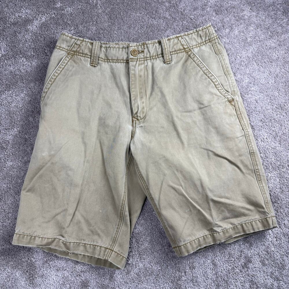 Aeropostale Khaki Chino Shorts Size 32 Tan Casual Preppy Cargo Style Y2K
